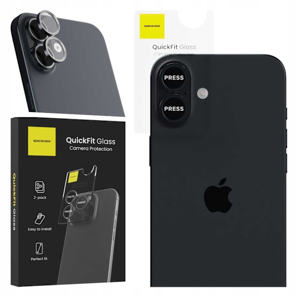 Rymdfall Härdat Glas Quickfit-Kamera För Iphone 16 16 Plus Svart
