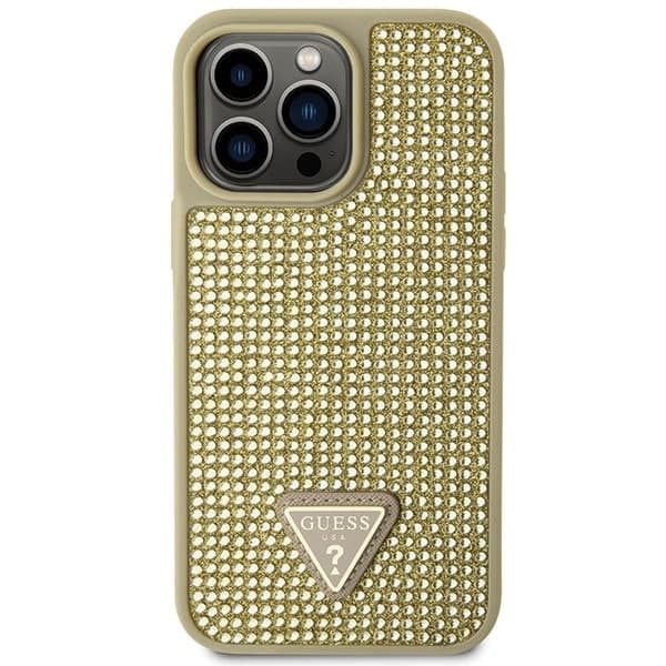Guess GUHCP14XHDGTPD-deksel til iPhone 14 Pro Max 6.7 - Gull Rhinestone Triangle