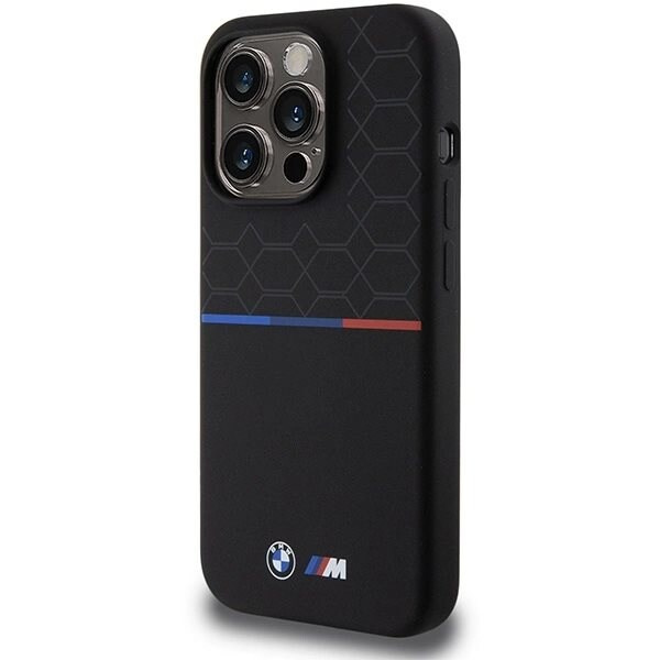 BMW M SILICONE PATTERN MAGSAFE ETUI TIL IPHONE 15 PRO - SORT