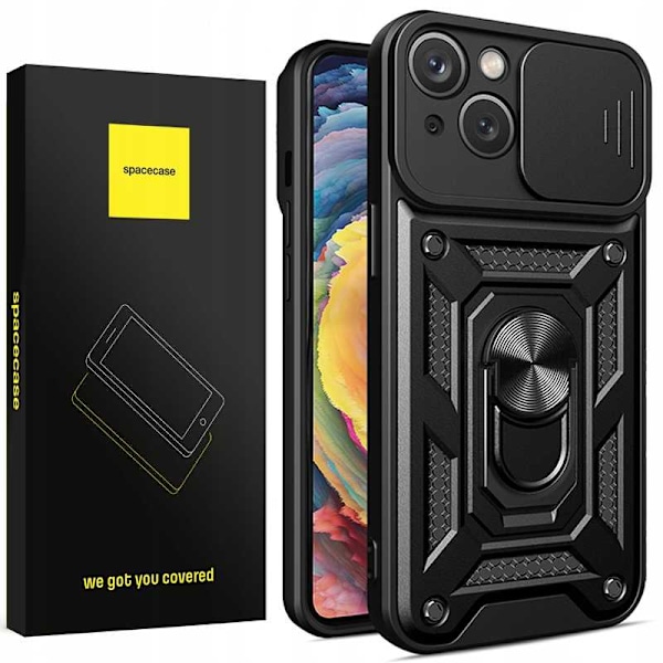 Spacecase Fodral För Iphone 15 Plus Sc Camring Svart