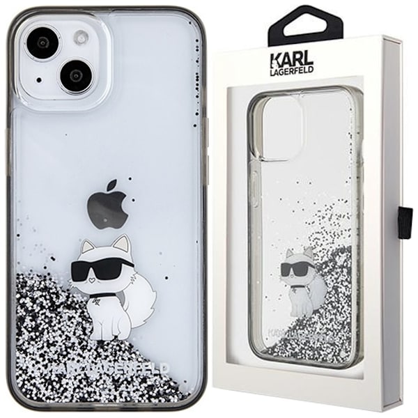 Karl Lagerfeld KLHCP15SLKCNSK iPhone 15 6.1 gjennomsiktig hardt deksel Liquid Glitter Choupette