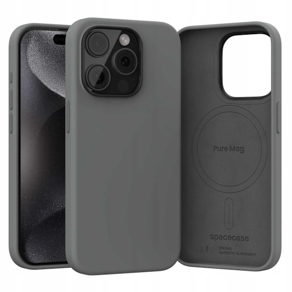 Spacecase Case Cover För Iphone 15 Pro För Magsafe Grey