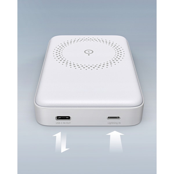 INNOSTYLE POWERMAG 2IN1 SNABB INDUKTION POWERBANK FÖR MAGSAFE 10000MAH STATIV VIT