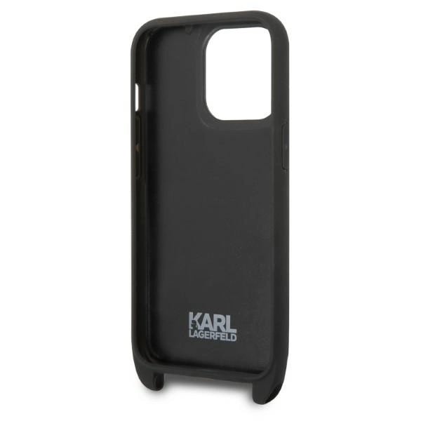 KARL LAGERFELD MONOGRAM IKONIK PATCH COVER TIL IPHONE 14 PRO - SORT