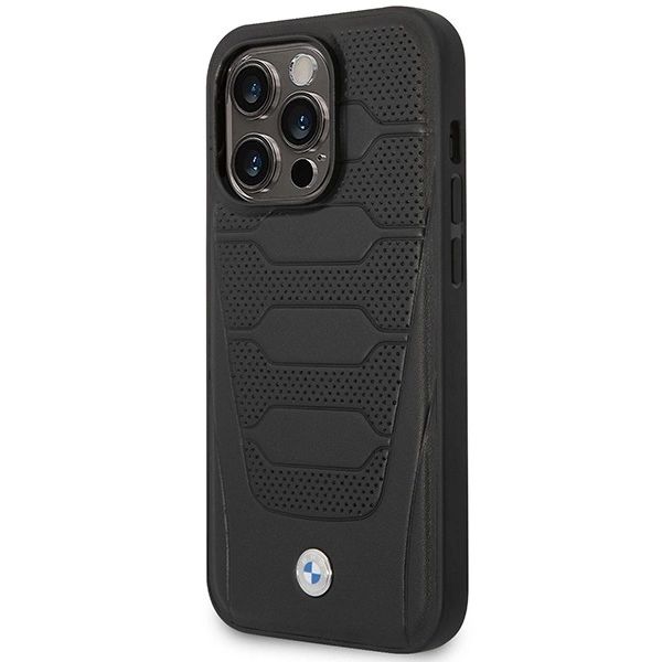 BMW LEATHER SEATS PATTERN MAGSAFE ETUI TIL IPHONE 14 PRO MAX - SORT