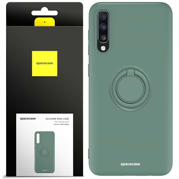 Spacecase Silikonecase Ring För Samsung Galaxy A70 Green Cover