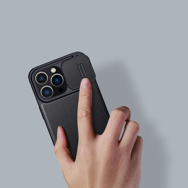 Nillkin Qin Cloth Pro Case Case for iPhone 14 Pro Max kamerabeskyttelsesveske.
