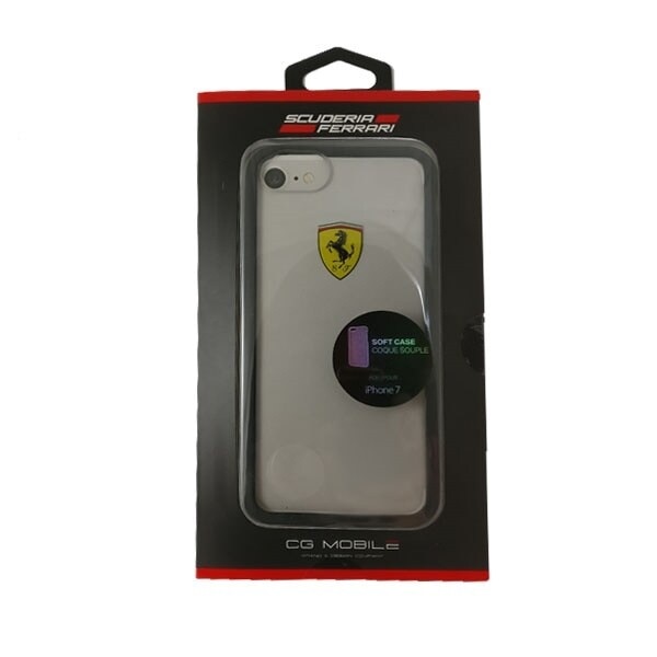 FERRARI TRANSPARENT COVER TIL IPHONE 7 / 8 / SE 2020 / SE 2022 - GENNEMSIGTIG OG SORT
