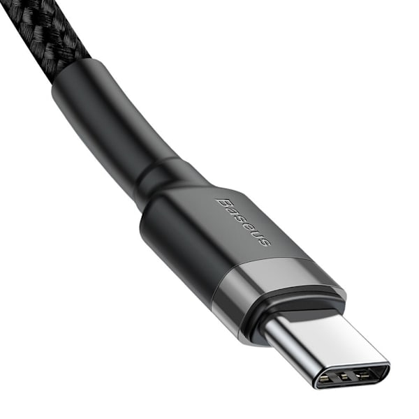 Baseus Cafule-kabel Slitesterk nylonkabelledning USB-C PD / USB-C PD PD2.0 60W 20V 3A QC3.0 2M Sort-Grå (CATKLF-HG1)