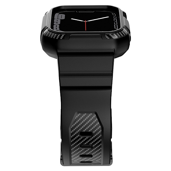 Kingxbar CYF106 2-i-1 pansret etui til Apple Watch SE 8, 7, 6, 5, 4, 3, 2, 1 (41, 40, 38 mm) med svart stropp