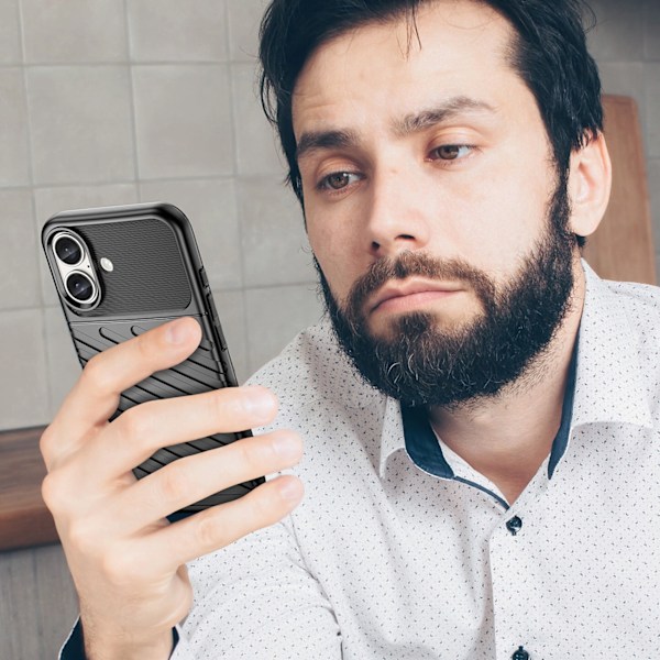 THUNDER CASE SILIKONE ETUI TIL IPHONE 16 PLUS - SORT