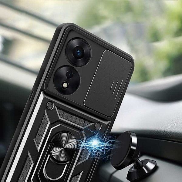 Spacecase Case Cover För Oppo A78 5G Svart Skydd