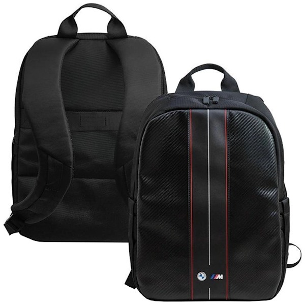 BMW CARBON & RED STRIPE RYGSÆK TIL EN 16" BÆRBAR COMPUTER - SORT