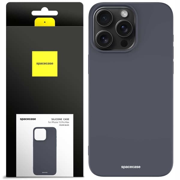 Spacecase Silikonfodral För Iphone 15 Pro Max Svart