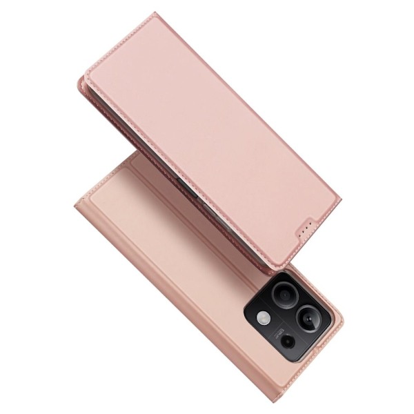 Dux Ducis Skin Pro-deksel med klaff og kortspor for Xiaomi Redmi Note 13 5G - rosa