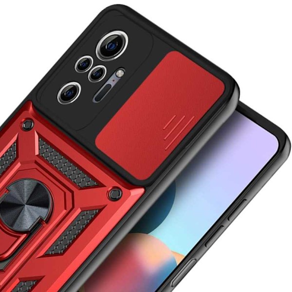 Spacecase Case Cover För Xiaomi Redmi Note 10 Pro Camring Red