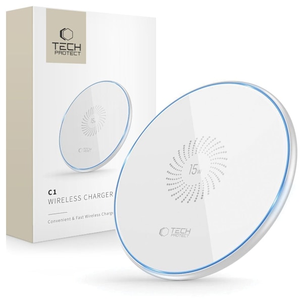 TECH-PROTECT QI15W-C1 TRÅDLØS OPLADER 15W HVID