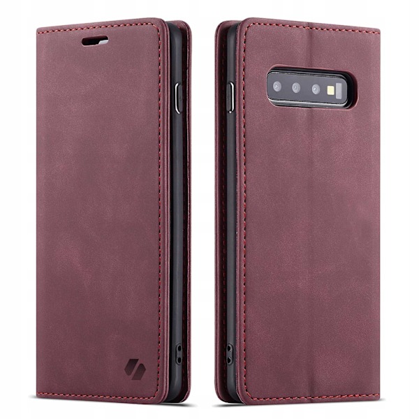 Spacecase Väska Galaxy S10+ Rött Läder Telefonskäl