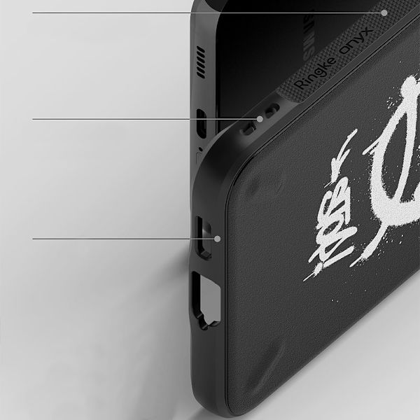 Ringke Onyx Design slitesterkt beskyttelsesdeksel Samsung Galaxy S22+ (S22 Plus) svart (Graffiti) ()