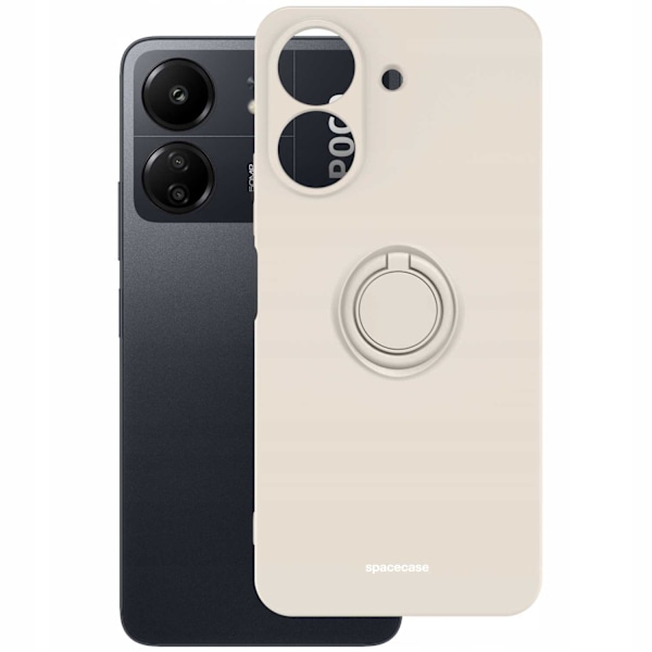 Spacecase Silikon Case Ring För Xiaomi Redmi 13C 4G Poco C65 Bone