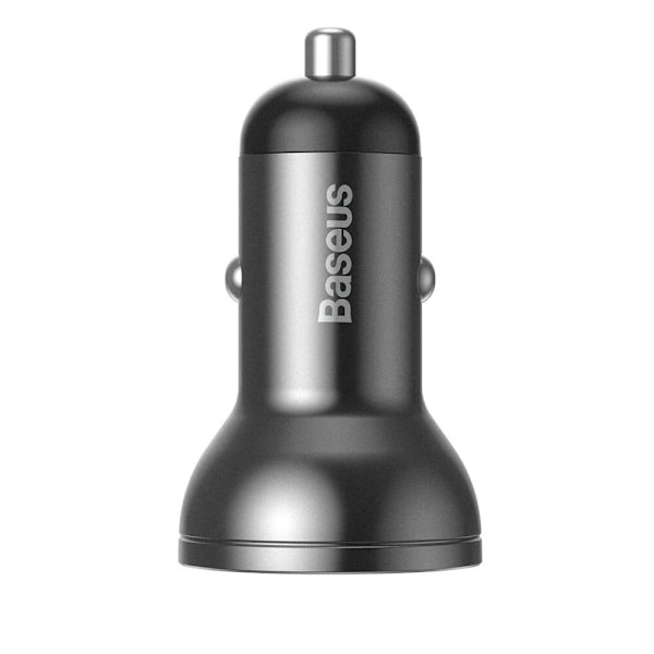 Baseus billader 2x USB 4.8A 24W LCD + 3in1 USB - USB Type C / micro USB / Lightning-kabel 1.2m svart (TZCCBX-0G)