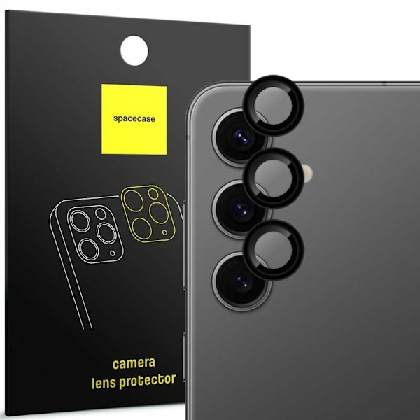 Spacecase Härdat Glas För Galaxy S24+ Svart Linsskydd