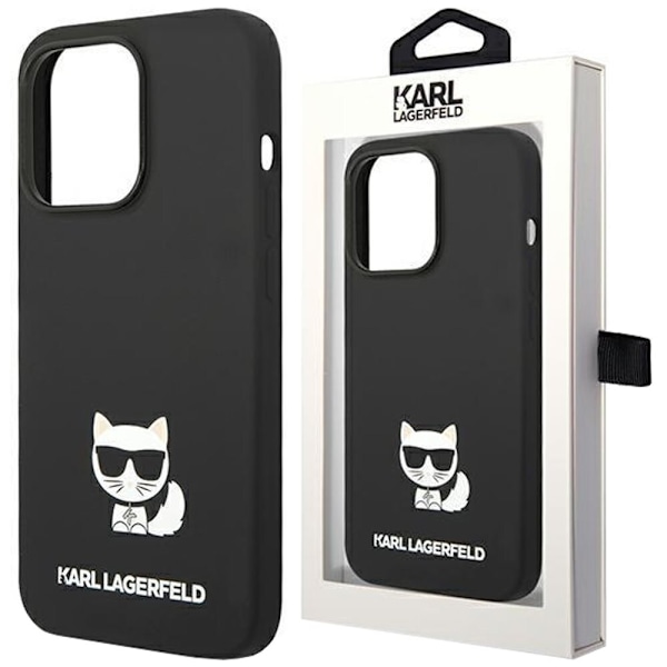 Karl Lagerfeld KLHCP14LSLCTBK iPhone 14 Pro 6.1 Hard Shell Svart/Sort Silikon Salt Deksel