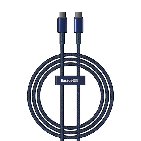 Baseus Tungsten Gold USB-C / USB-C kabel 100W 1m - mørkeblå