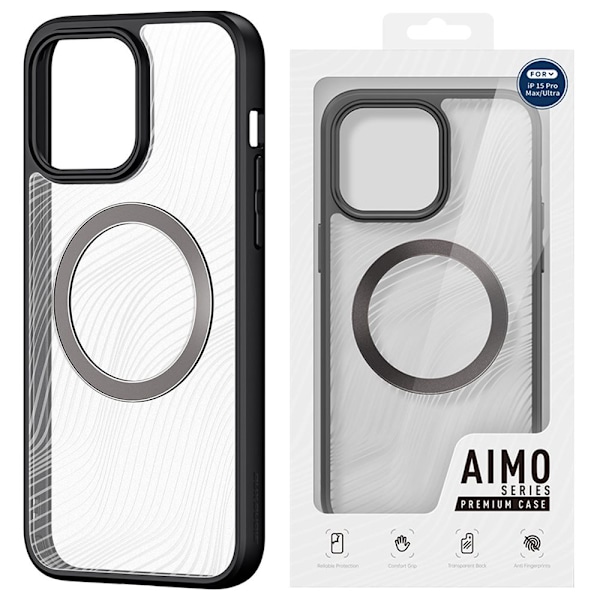 Armor-deksel til iPhone 15 Plus med MagSafe Dux Ducis Aimo Mag - svart