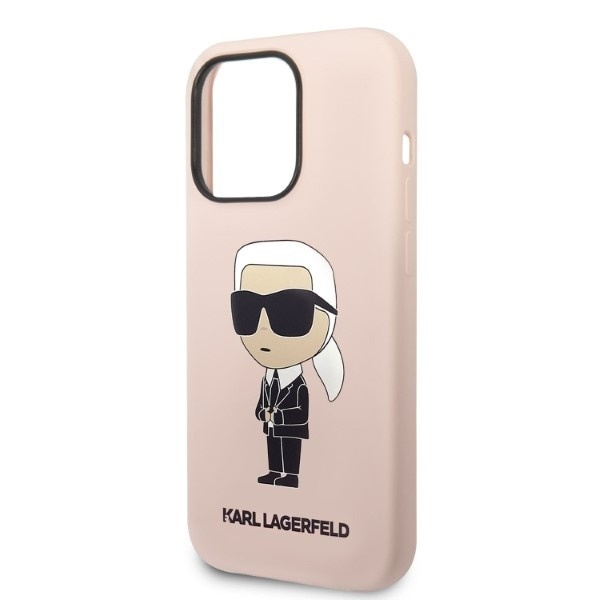 Karl Lagerfeld KLHMP14LSNIKBCP iPhone 14 Pro 6.1 hardt deksel rosa/rosa Silikon Ikonik Magsafe