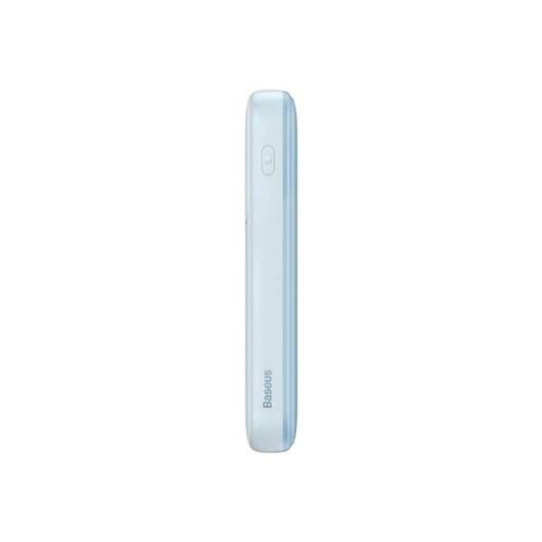 Baseus Comet Series strømforsyning med skjerm 10 000 mAh 22,5 W - blå + USB-A - USB-C 0,3 m kabel - hvit