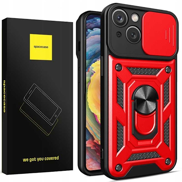 Spacecase Fodral För Iphone 15 Sc Camring Röd