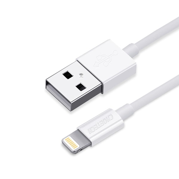 Choetech-sertifisert USB-A til Lightning MFI-kabel 1,8 m hvit (IP0027)