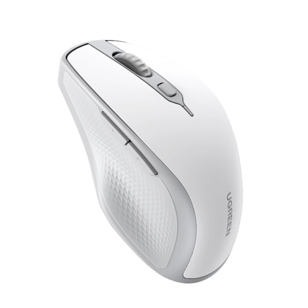 Ugreen MU101 ergonomisk trådløs mus Bluetooth / 2,4 GHz - hvit