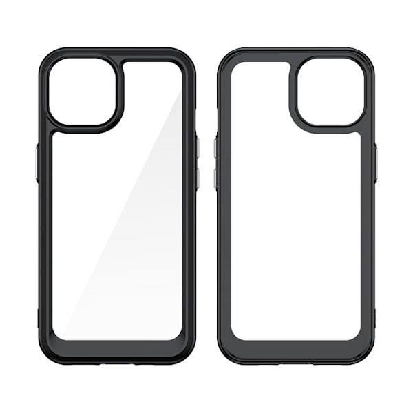 Forsterket etui med fleksibel ramme for iPhone 15 Plus Outer Space - blå