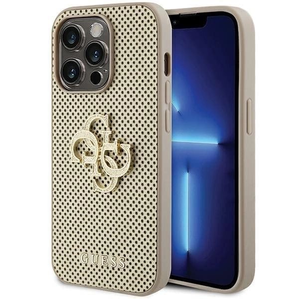 Guess Perforated 4G Glitter Deksel til iPhone 15 Pro Max - Gull