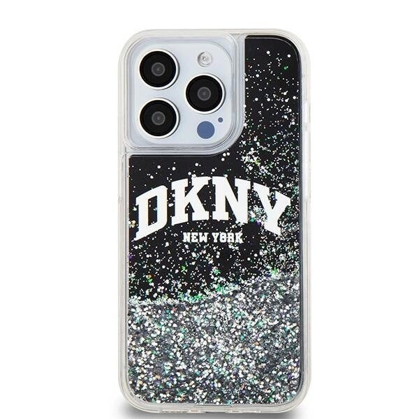 DKNY Liquid Glitter Big Logo beskyttelsesdeksel til iPhone 13 Pro / 13 - svart