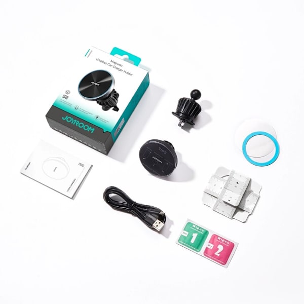 Joyroom magnetisk bilfeste 15W trådløs lader for luftventil svart (JR-ZS240 Pro)