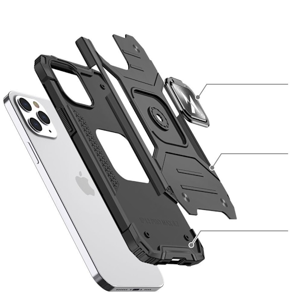 Wozinsky Ring Armor pansret hybriddeksel + magnetisk holder iPhone 12 Pro Max svart