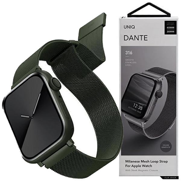 UNIQ Dante armbånd Apple Watch Series 4/5/6/7/8/SE/SE2 42/44/45mm rustfritt stål grønn/grønn