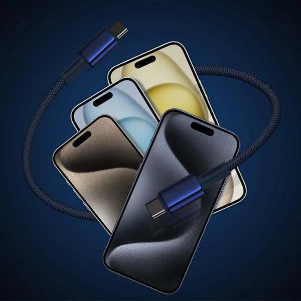 Baseus Tungsten Gold USB-C / USB-C kabel 100W 1m - mørkeblå