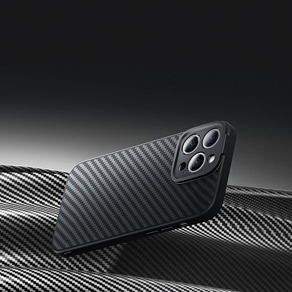 Armor-deksel til iPhone 14 Pro Max, MagSafe-kompatibel, herdet glass Baseus Synthetic Fiber - svart