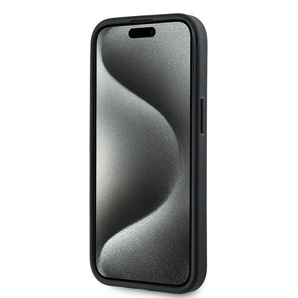 KARL LAGERFELD DIAGONAL QUILTED SCRIPT COVER TIL IPHONE 15 PLUS / 14 PLUS - SORT