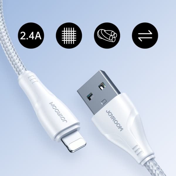 Joyroom USB - Lightning-kabel 2,4A 0,25 m hvit (S-UL012A11)