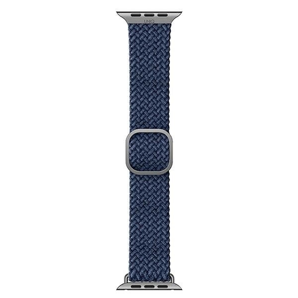 UNIQ Aspen Apple Watch-rem 44/42/45 mm Series 1/2/3/4/5/6/7/8/9/SE/SE2 Flätad blå/oxfordblå
