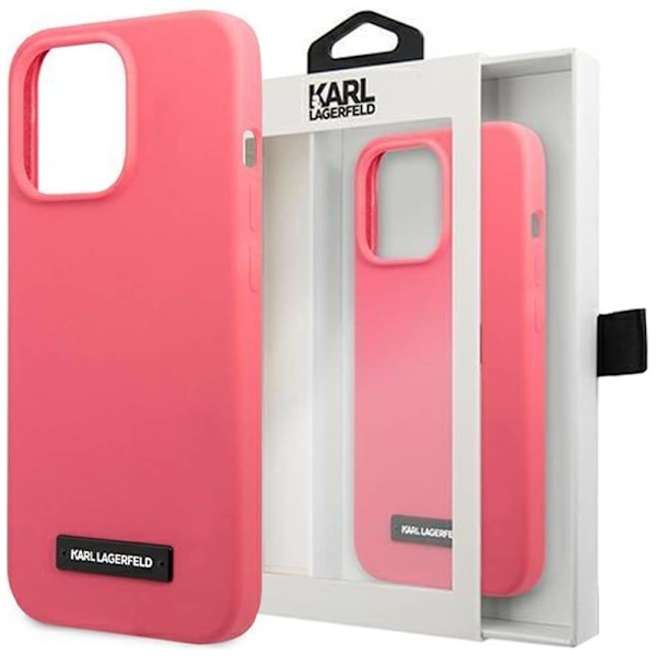 KARL LAGERFELD SILIKONE PLAQUE COVER TIL IPHONE 13 PRO MAX - FUCHSIA