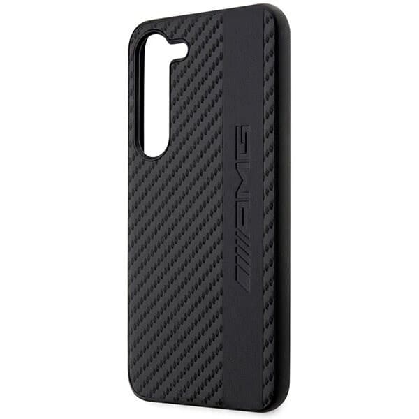 AMG CARBON STRIPE&EMBOSSED COVER TIL SAMSUNG GALAXY S23 - SORT