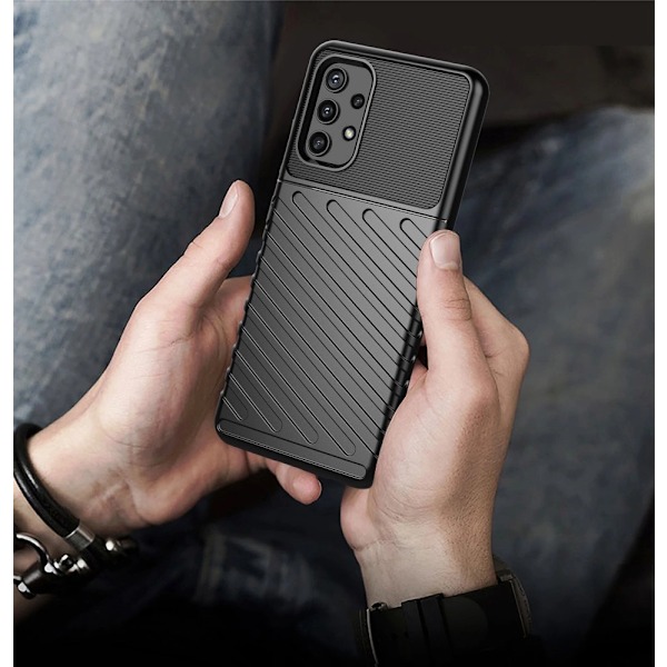 THUNDER CASE FLEKSIBELT PANSRET ETUI TIL SAMSUNG GALAXY A72 4G SORT