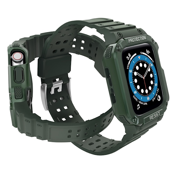 Beskytt armbåndet med etui Apple Watch 7 / 6 / 5 / 4 / 3 / 2 / SE (41 / 40 / 38 mm) etui pansret klokkedeksel grønt