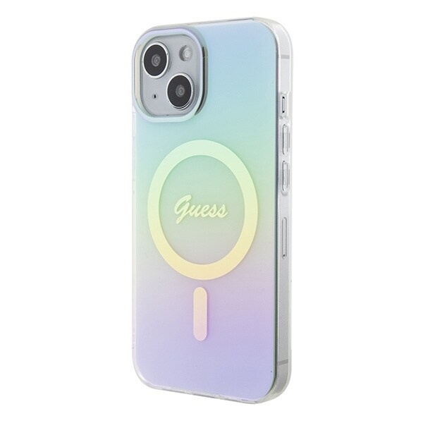 Guess GUHMP15SHITSQ iPhone 15 6.1 turkis/turkis hardt deksel IML Iridescent MagSafe